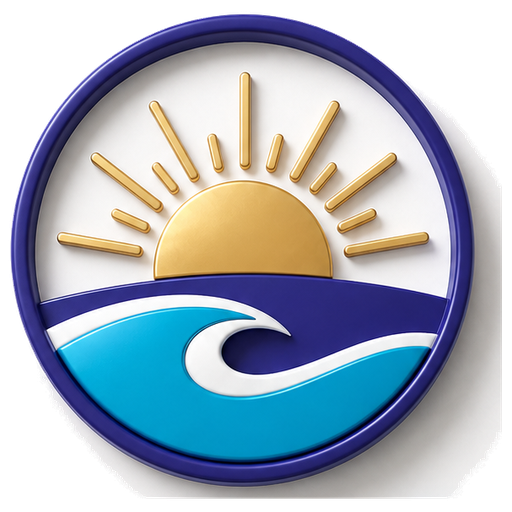 Taghazout Digital sun and wave logo